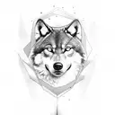 the upper body of a woman with an wolf spirit leaving her body tattoo design idea