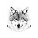 the upper body of a woman with an wolf spirit leaving her body tattoo design idea