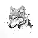 the upper body of a woman with an wolf spirit leaving her body tattoo design idea