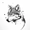 the upper body of a woman with an wolf spirit leaving her body tattoo design idea