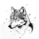 the upper body of a woman with an wolf spirit leaving her body tattoo design idea