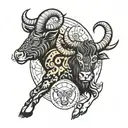 astrological signs leo aries and taurus with tattoo design idea