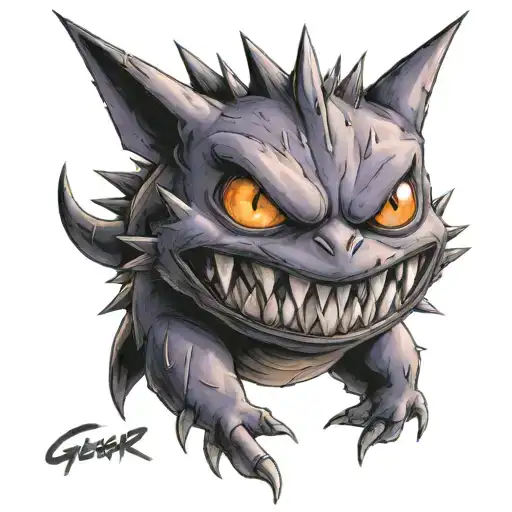 pokemon gengar tattoo design idea