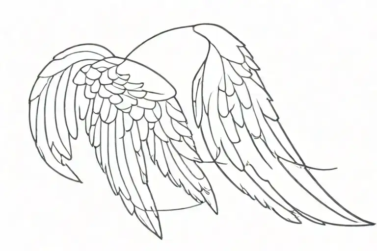 name with angel wings tattoo design idea
