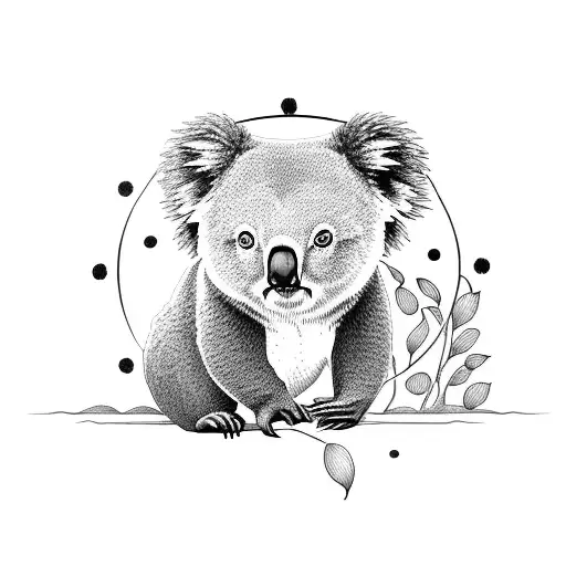 koala bear tattoo design idea