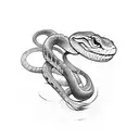 Snake sword tattoo design idea