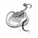 Snake sword tattoo design idea