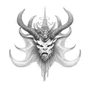 devil with horns tattoo design idea