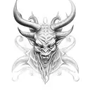 devil with horns tattoo design idea