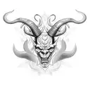 devil with horns tattoo design idea