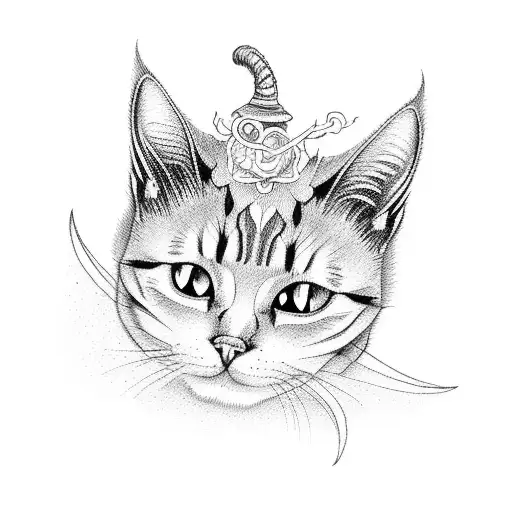 Combine the symbols of cats and perfume in a witchy tattoo design tattoo design idea