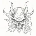 blurry devil skull tattoo design idea