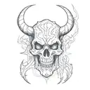 blurry devil skull tattoo design idea