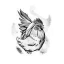 chicken farm tattoo design idea