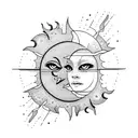 Sun and Moon tattoo design idea
