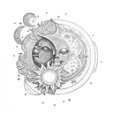 Sun and Moon tattoo design idea