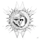 Sun and Moon tattoo design idea
