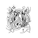 Create a tattoo that represents the concept of strength and bulk using abstract shapes and symbols. tattoo design idea