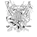 Create a tattoo that represents the concept of strength and bulk using abstract shapes and symbols. tattoo design idea