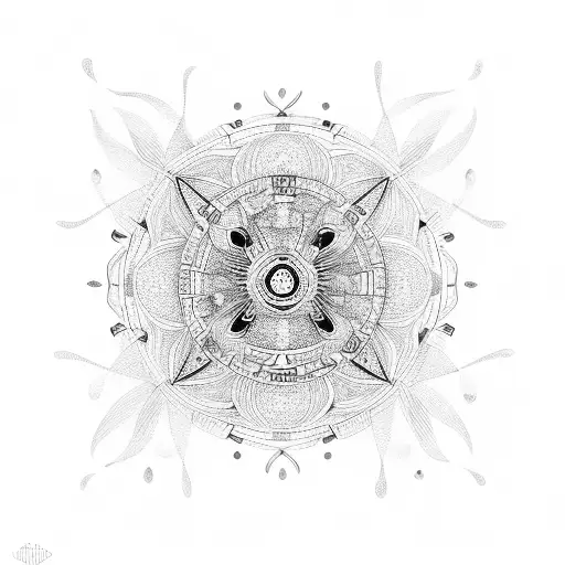 mandala aviation tattoo design idea