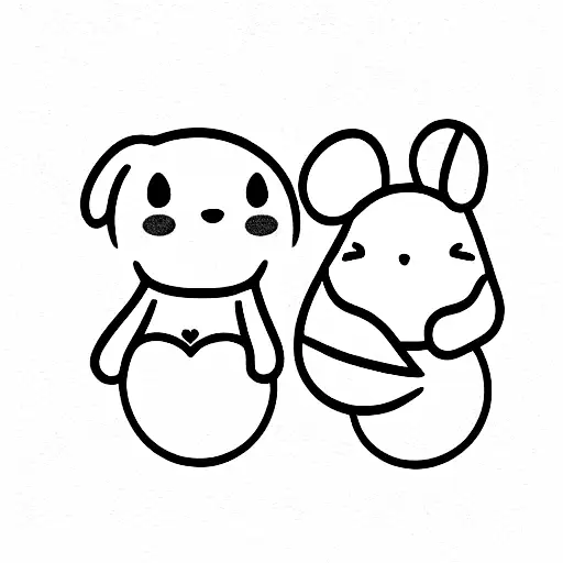 matching sister tattoo Sanrio  tattoo design idea