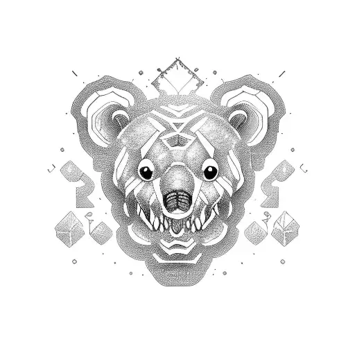 purple gummy bear tattoo design idea