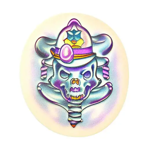 purple gummy bear tattoo design idea