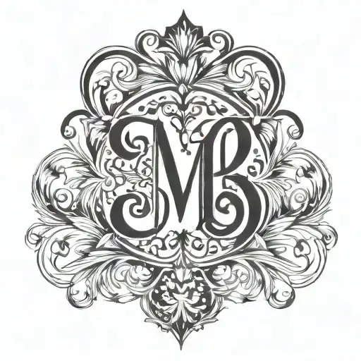 Combine the initials of your siblings' names into a unique and stylish monogram design tattoo design idea