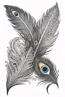 peacock feather transforming tattoo design idea