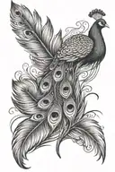 peacock feather transforming tattoo design idea