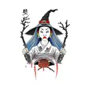 Witch burning at stake tattoo design idea