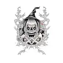 Witch burning at stake tattoo design idea