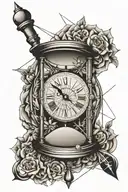 sand clock tattoo design idea
