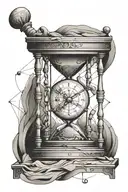 sand clock tattoo design idea