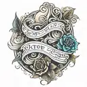 two stave flowing tattoo design idea