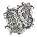 two stave flowing tattoo design idea