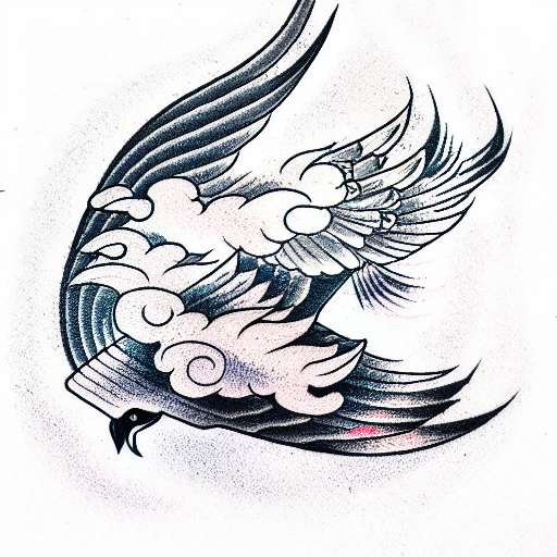 flying Bird without legs tattoo design idea