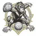 Monkey Volleyball tattoo design idea