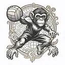 Monkey Volleyball tattoo design idea