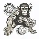 Monkey Volleyball tattoo design idea