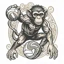 Monkey Volleyball tattoo design idea