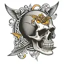 harley davidson skull tattoo design idea