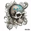 harley davidson skull tattoo design idea