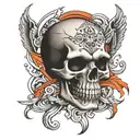 harley davidson skull tattoo design idea