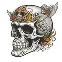 harley davidson skull tattoo design idea