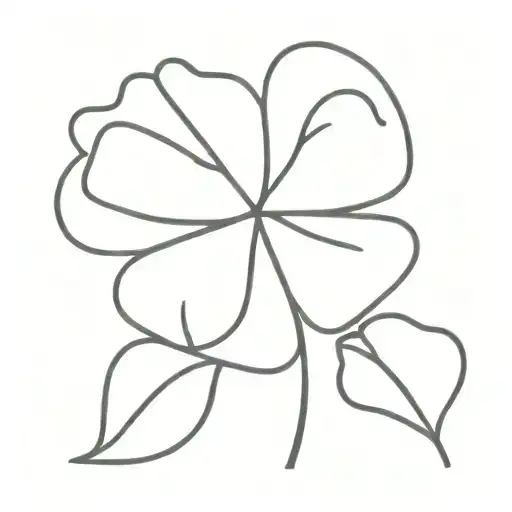 5 leaf clover tattoo design idea