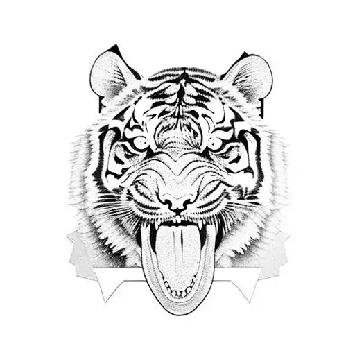 tiger eating a snake tattoo design idea
