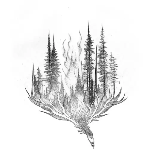 A Forest Fire tattoo design idea
