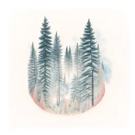 Forest fire tattoo design idea