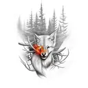 Forest fire tattoo design idea